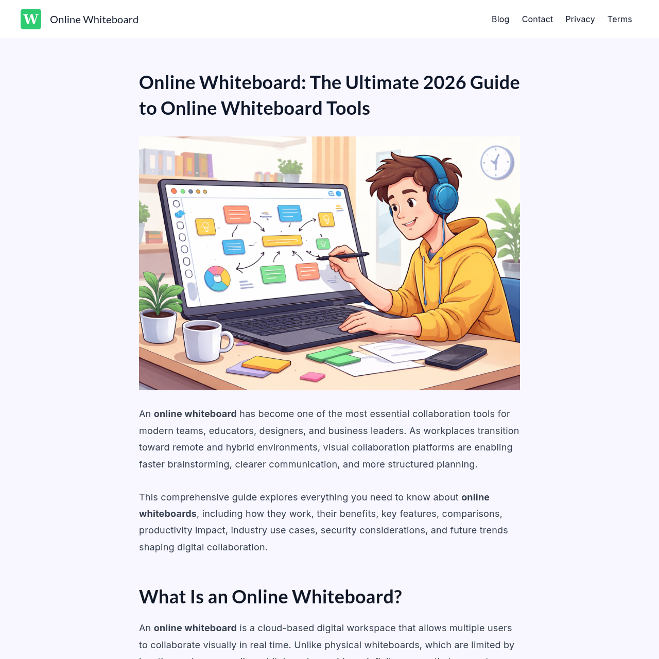 Ultimate 2026 Online Whiteboard Guide: Tools, Features, Trends & Use Cases | Online Whiteboard