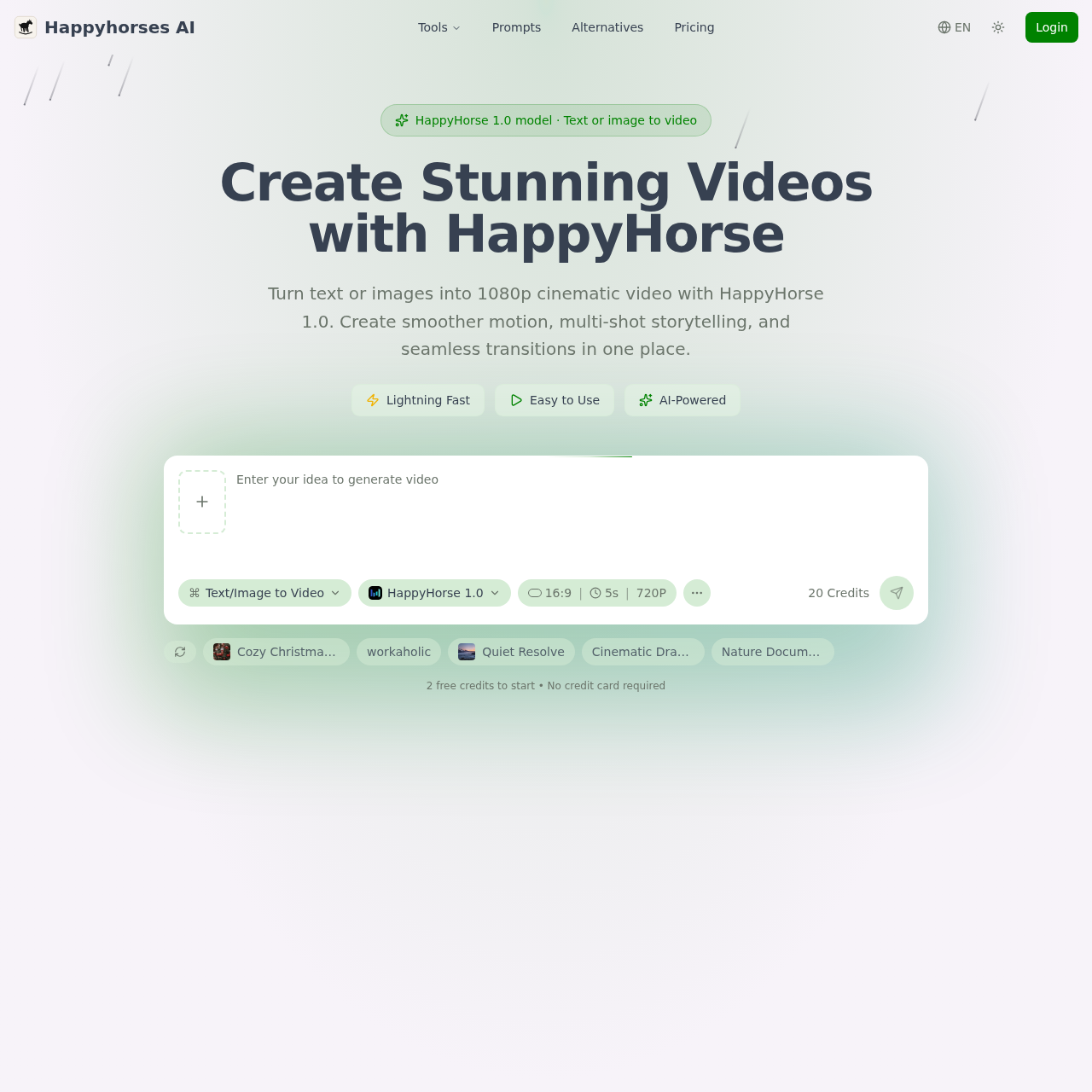 HappyHorse 1.0 AI Video Generator: Text-to-Video &amp; Image-to-Video | Happyhorses AI
