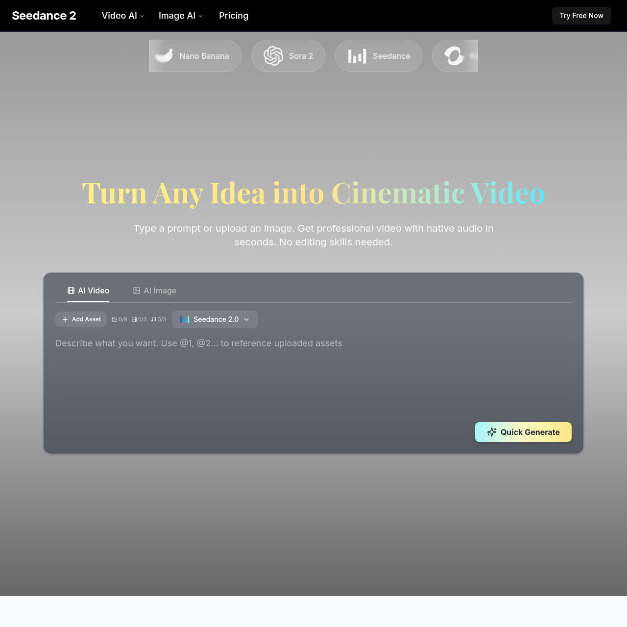 Seedance 2.0 Free AI Video Generator: Stunning Cinematic Videos from Text &amp; Images