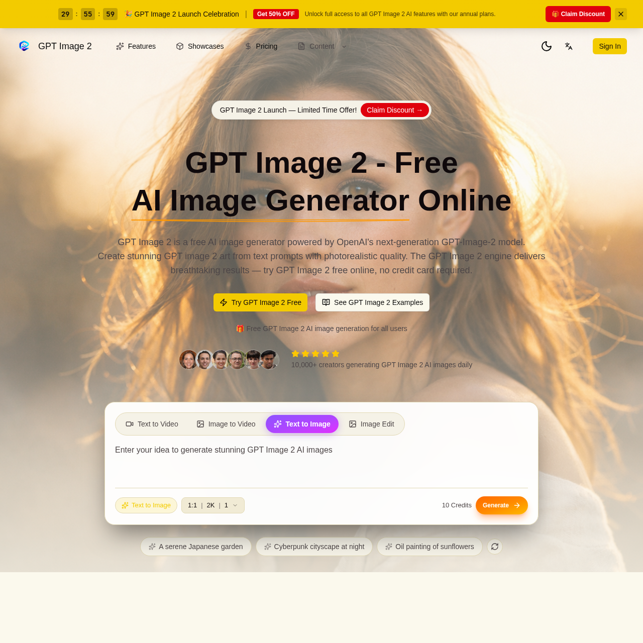 GPT Image 2: Free AI Image Generator | OpenAI GPT-Image-2 Online