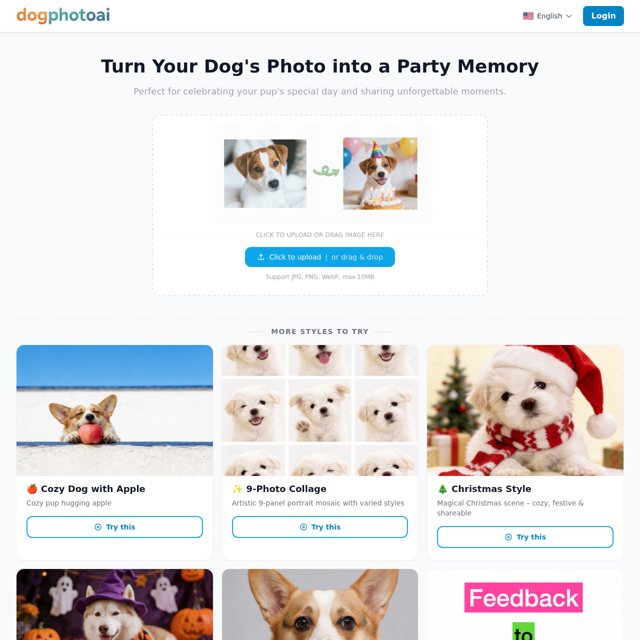 DogPhotoAI: AI Dog Photo Studio – Stunning Holiday & Custom Pet Images
