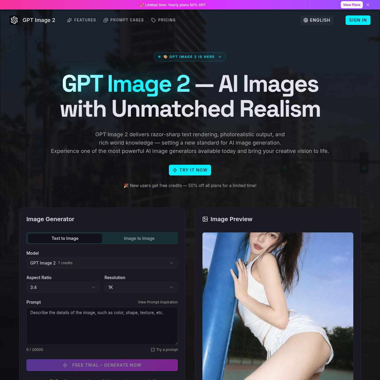 GPT Image 2: Free Photorealistic AI Image Generator - Razor-Sharp Text