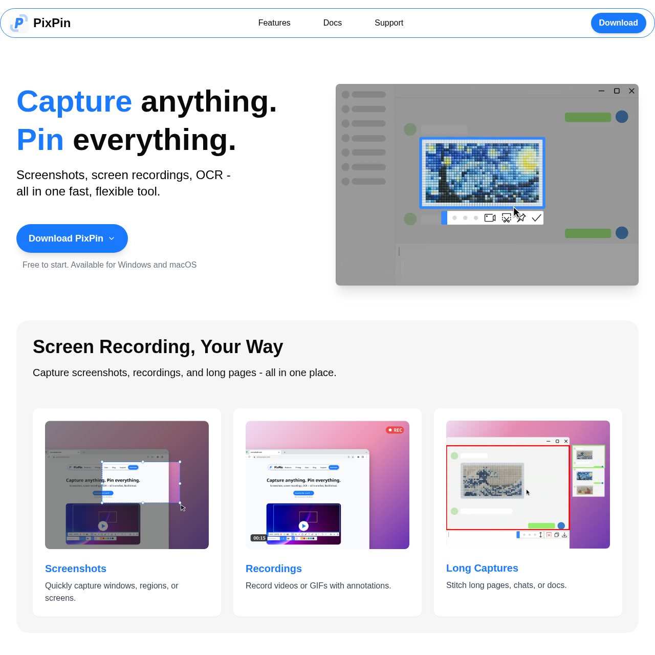 PixPin - Screenshot, Screen Recorder & OCR Tool