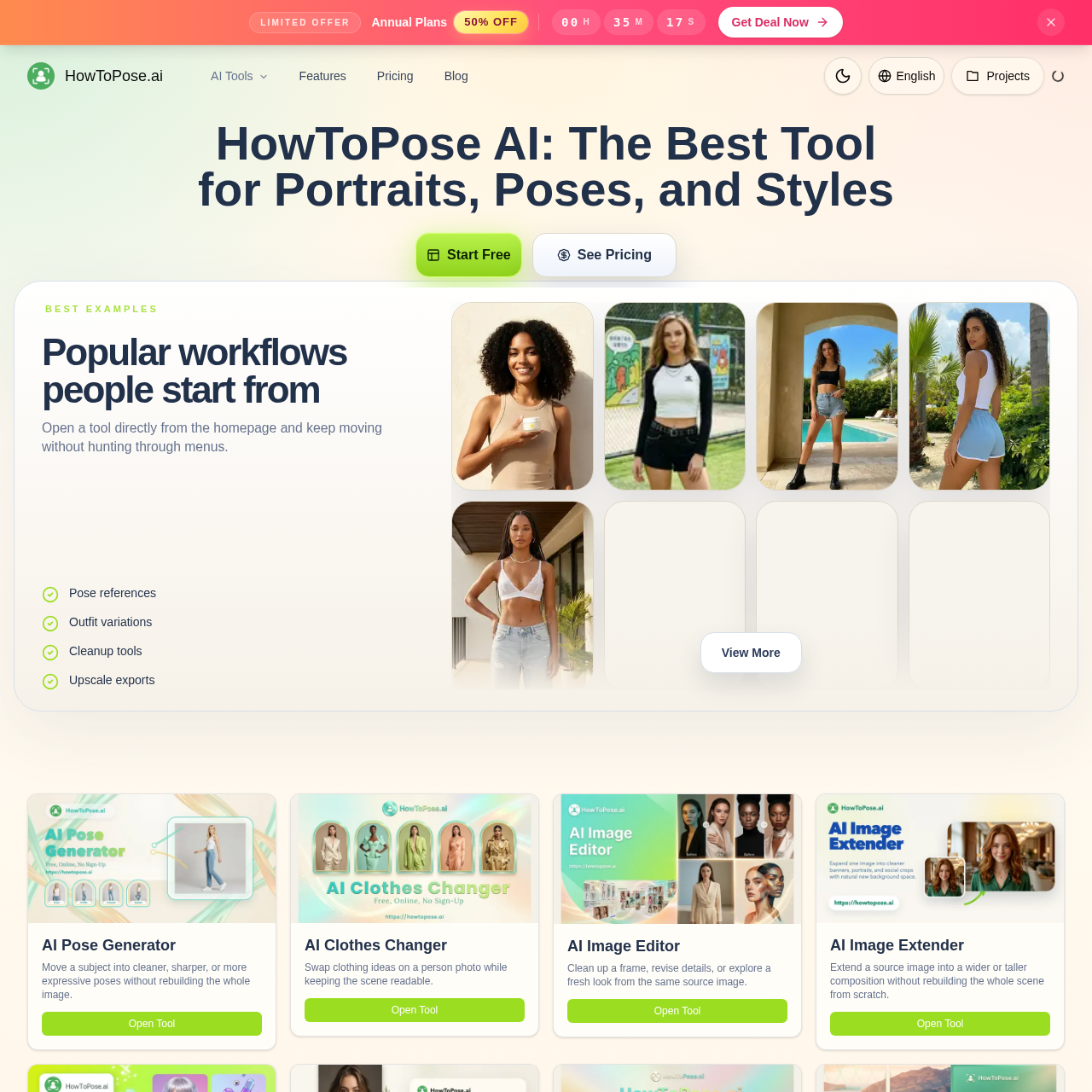 HowToPose AI - Free AI Pose Generator & Photo Editor | howtopose.ai