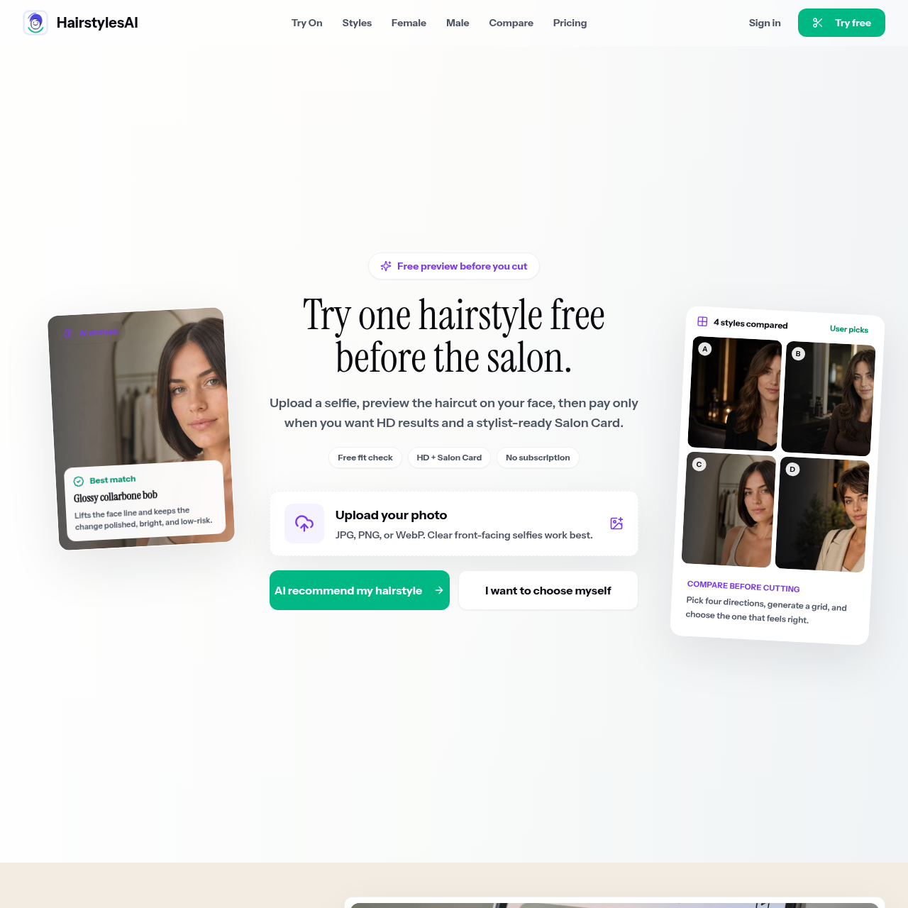 HairstylesAI | Free AI Hairstyle Try-On & Salon Preview