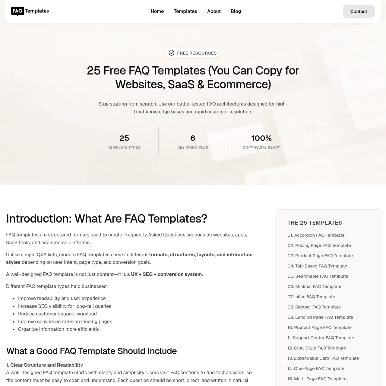 25 Free FAQ Templates for Websites, SaaS & Ecommerce | FAQ Templates