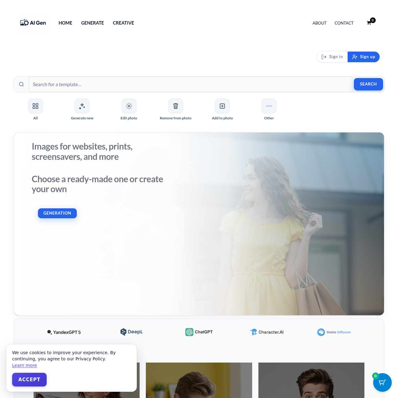 AI Gen | AI Image Generation for Websites, Ads & Creative Projects