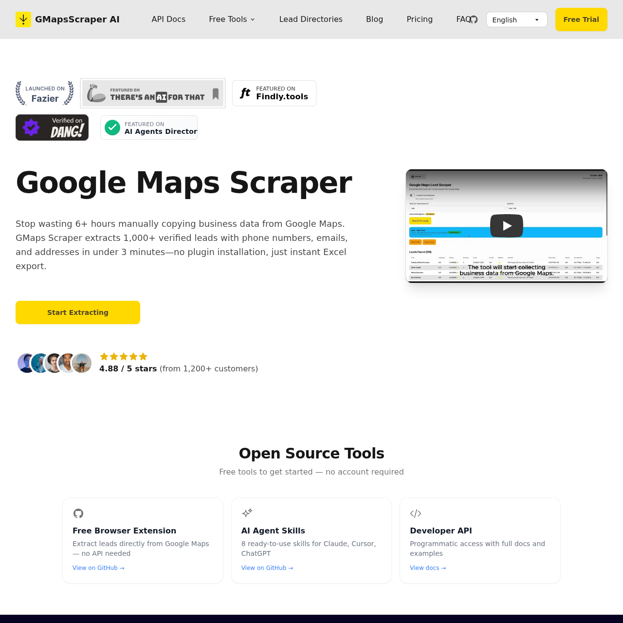 Google Maps Scraper AI | GMapsScraper AI Free Online Lead Extractor