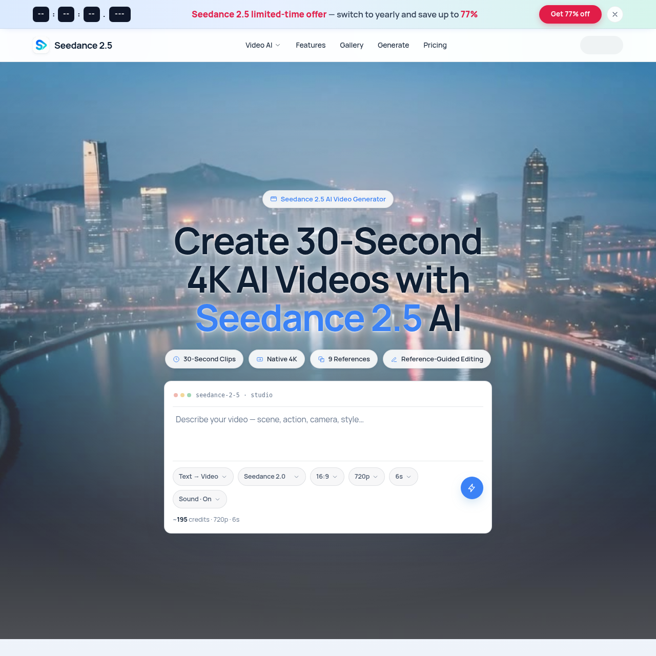 Seedance 2.5 AI Video Generator | 4K Text to Video