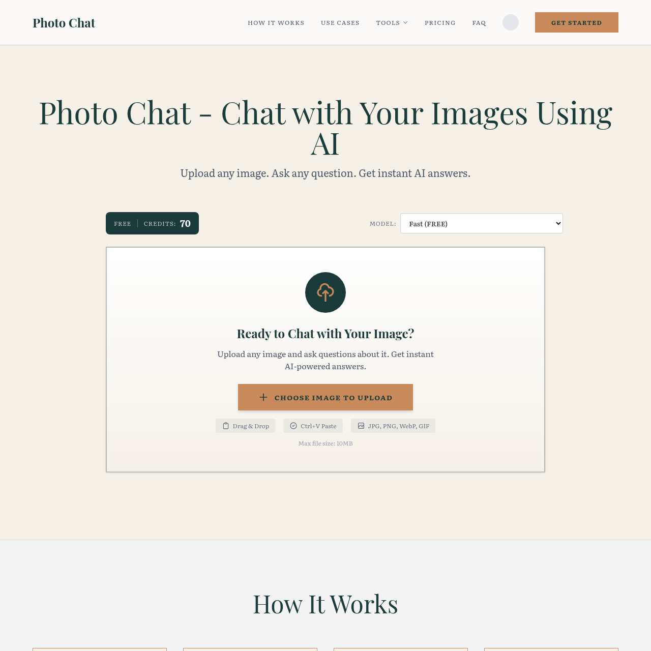 Photo Chat AI Image Analysis & Chat | Free No Sign-Up