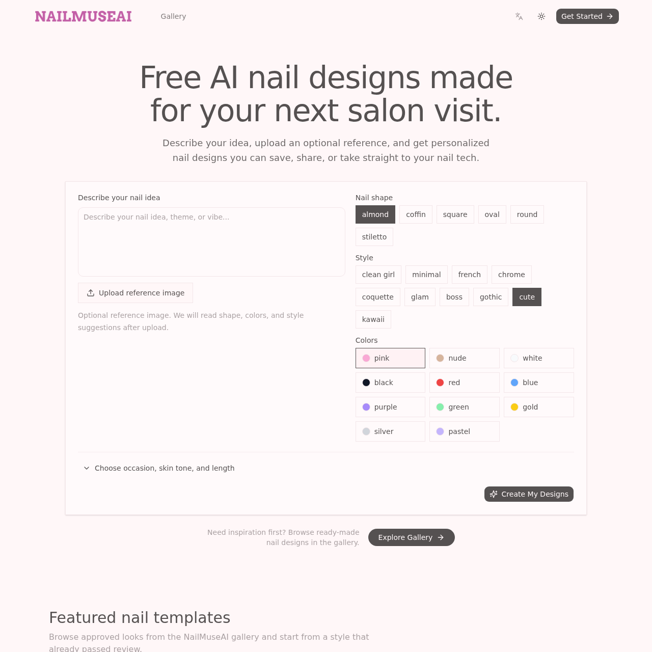 AI Nail Design Generator | NailMuseAI