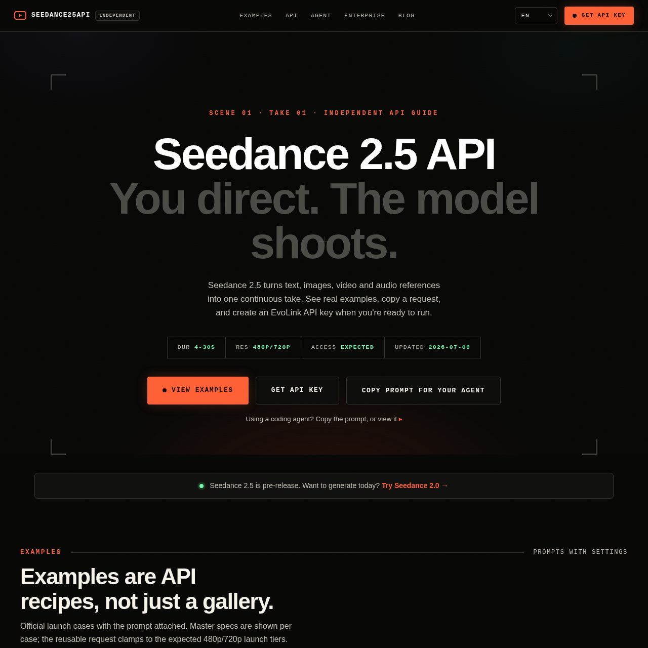 Seedance 2.5 API Guide | Status, Pricing, Quickstart & Key - Seedance25API