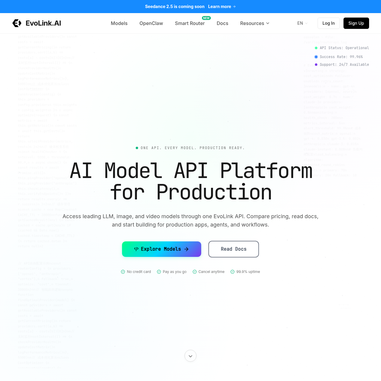 AI Model API Platform for Production Apps | EvoLink AI