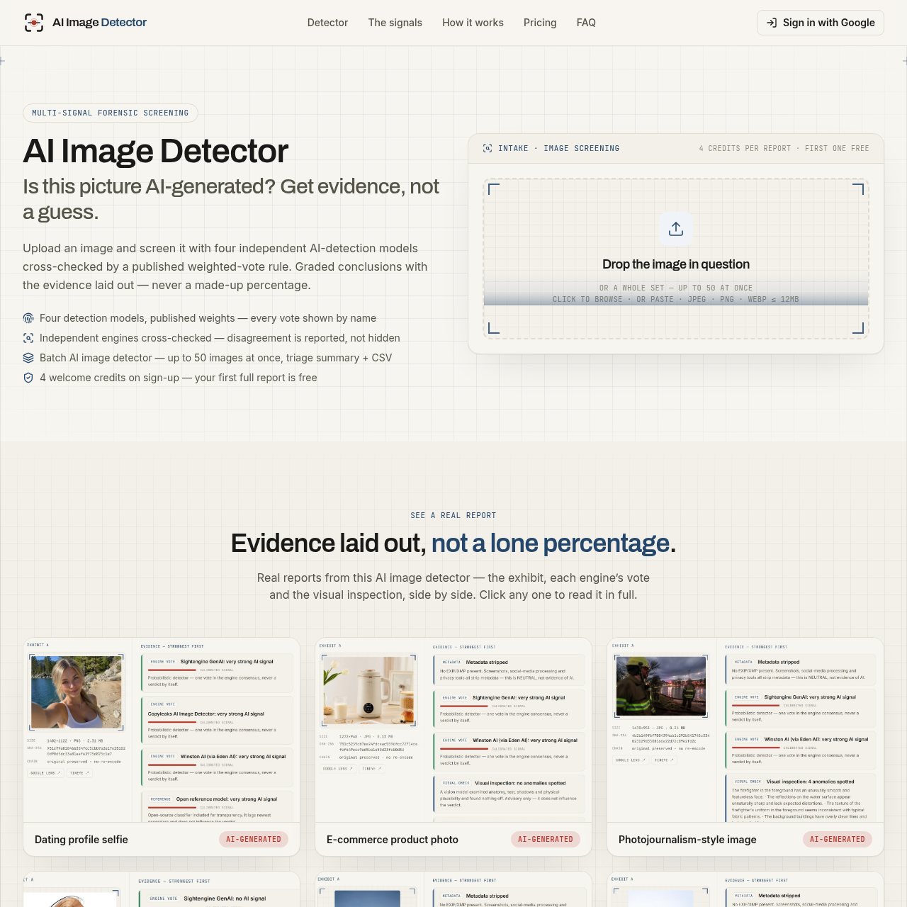 AI Image Detector | Multi-Model AI Image Analysis by AI Image Detector