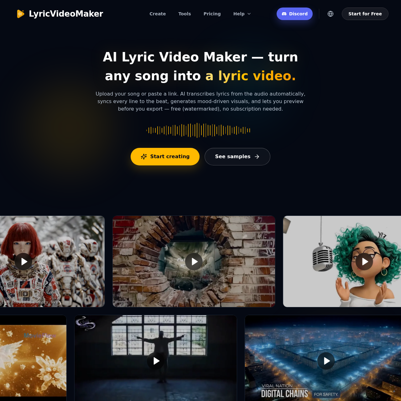 AI Lyric Video Maker | LyricVideoMaker - Free Song to Lyric Video