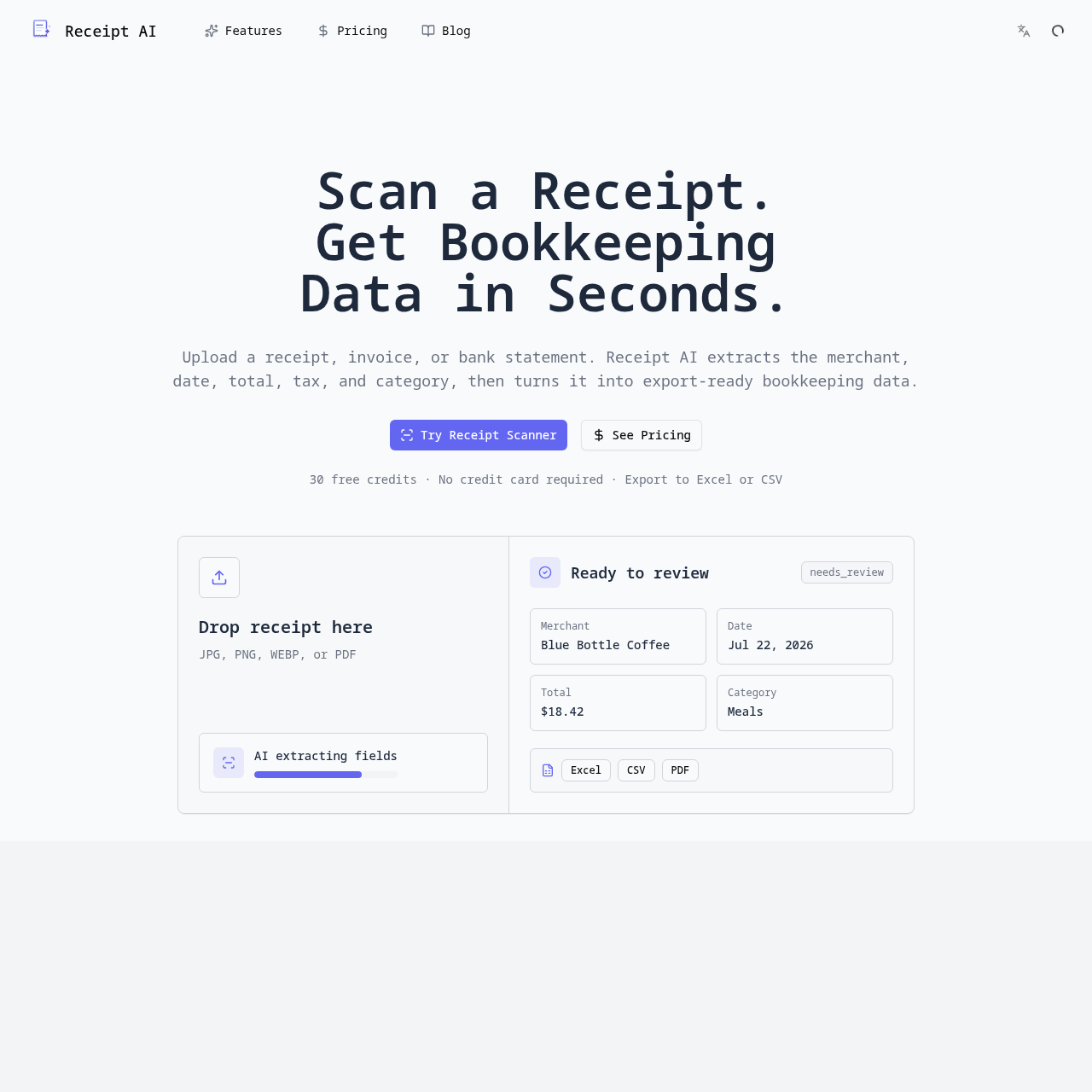 Receipt AI - AI Receipt Scanner, Bank Statement to Excel