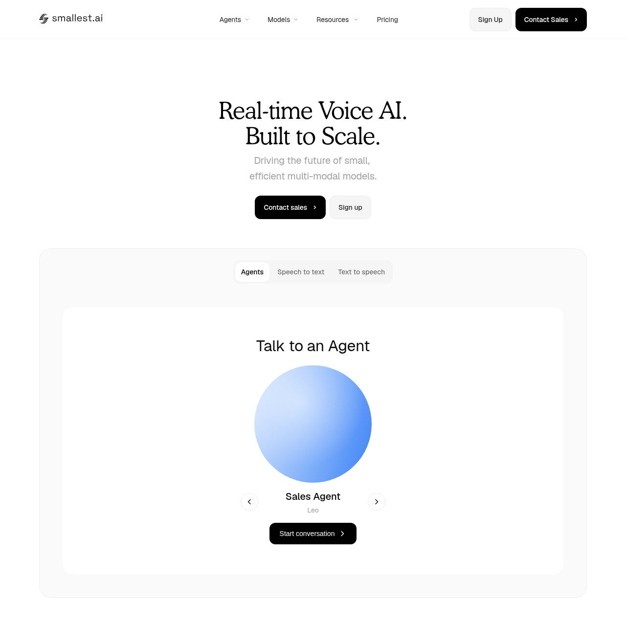 Voice AI Platform for TTS, STT & Voice Agents | Smallest AI