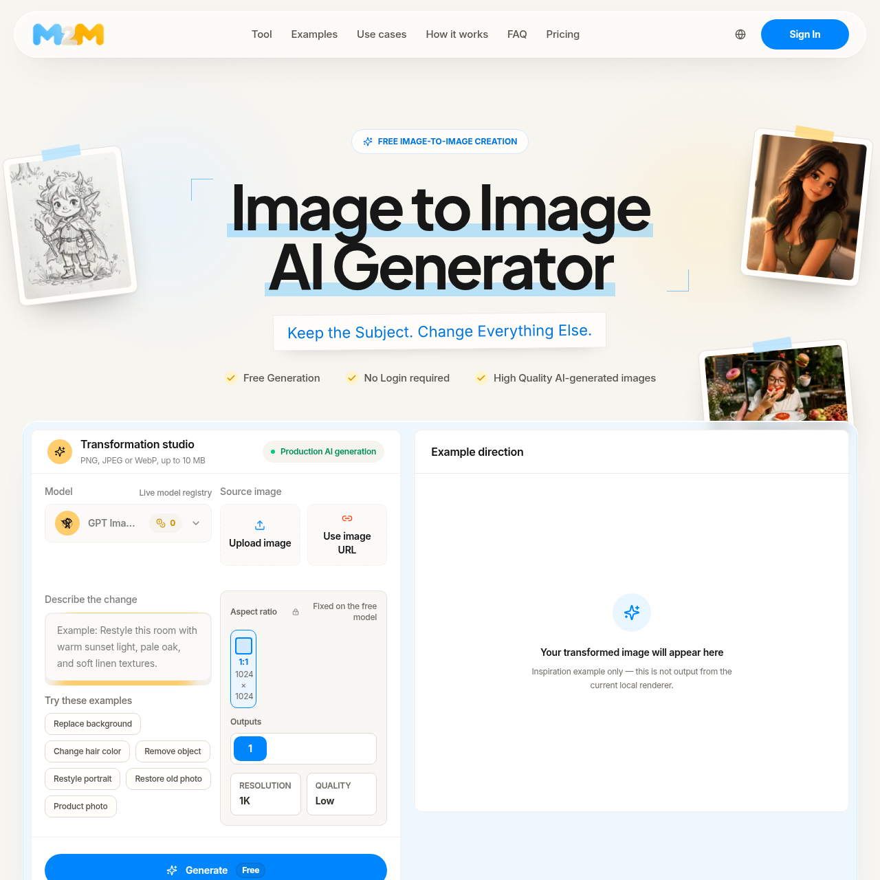 Image to Image AI Generator | Img2Img Free Online