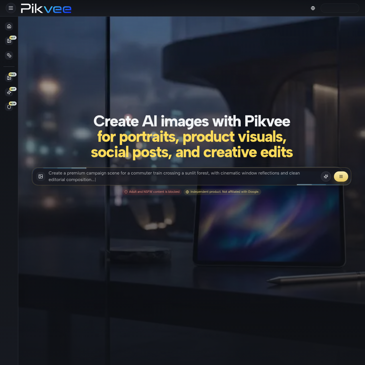 Pikvee AI Image Generator for Product Visuals & Creative Edits