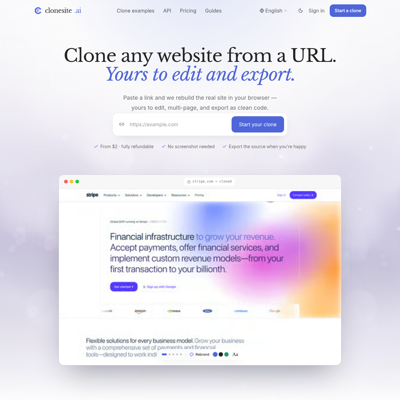 AI Website Cloner from Any URL | Clonesite