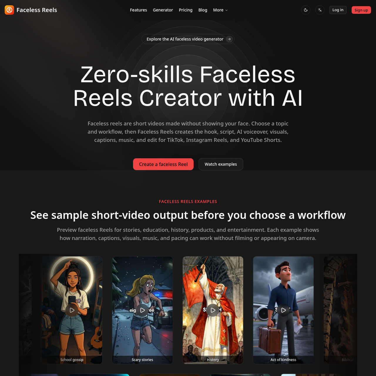 AI Faceless Reels Generator | Faceless Reels for Short Videos