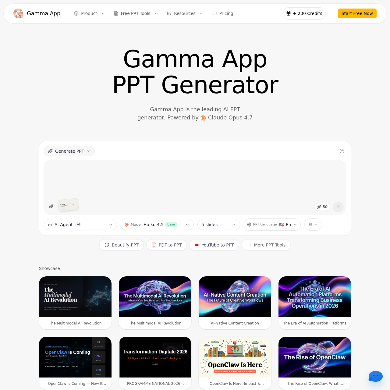 Gamma App AI PPT Generator | Create Presentations Fast