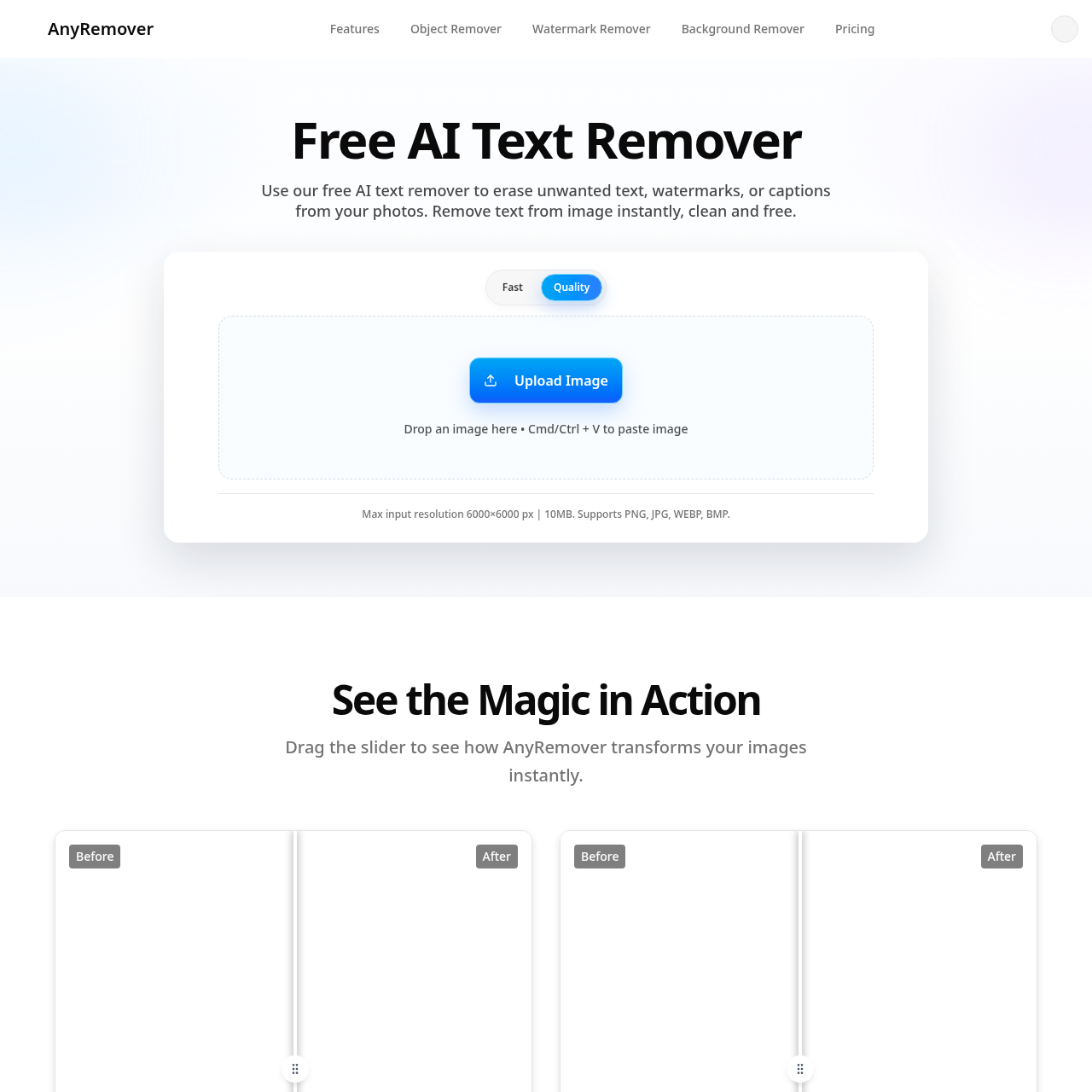 AnyRemover - Free Remove Text from Image