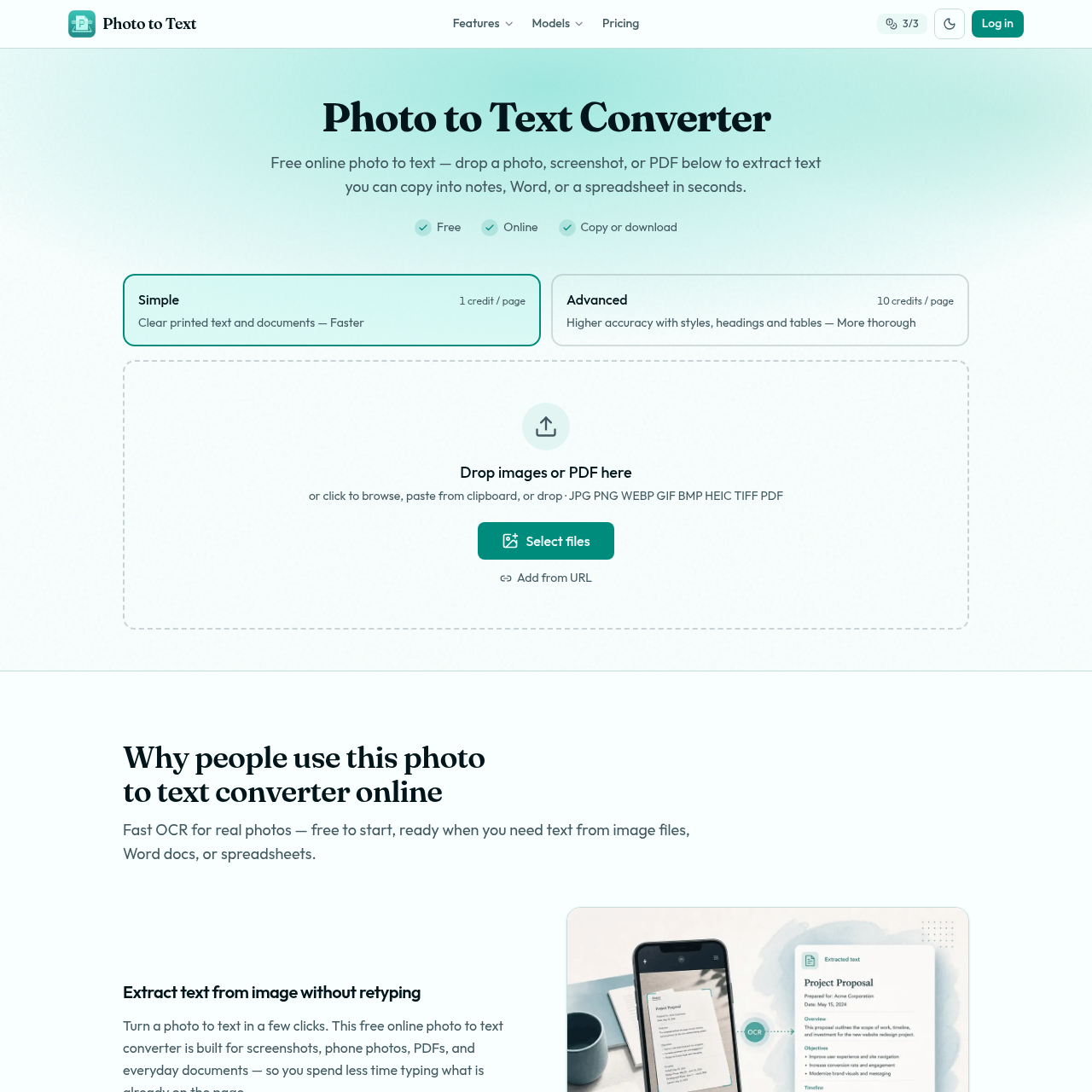 Photo to Text AI - Free OCR Image to Text Converter