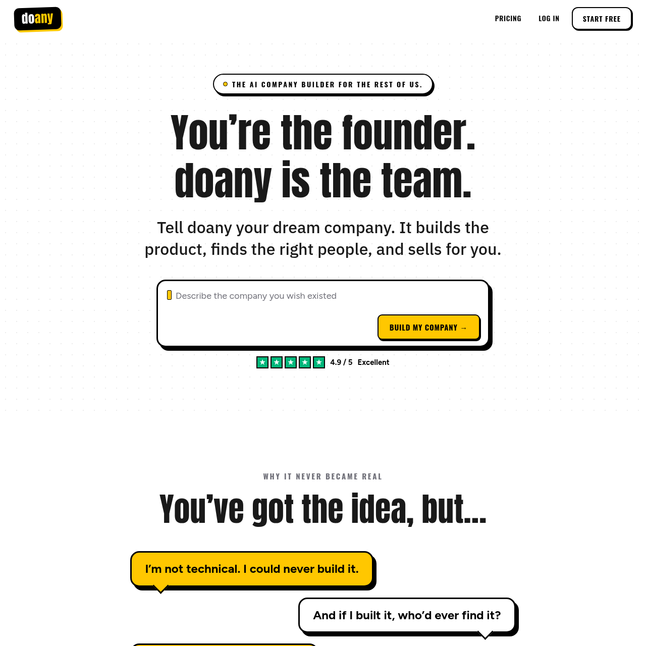 AI Company Builder | Start a Business with AI - doany