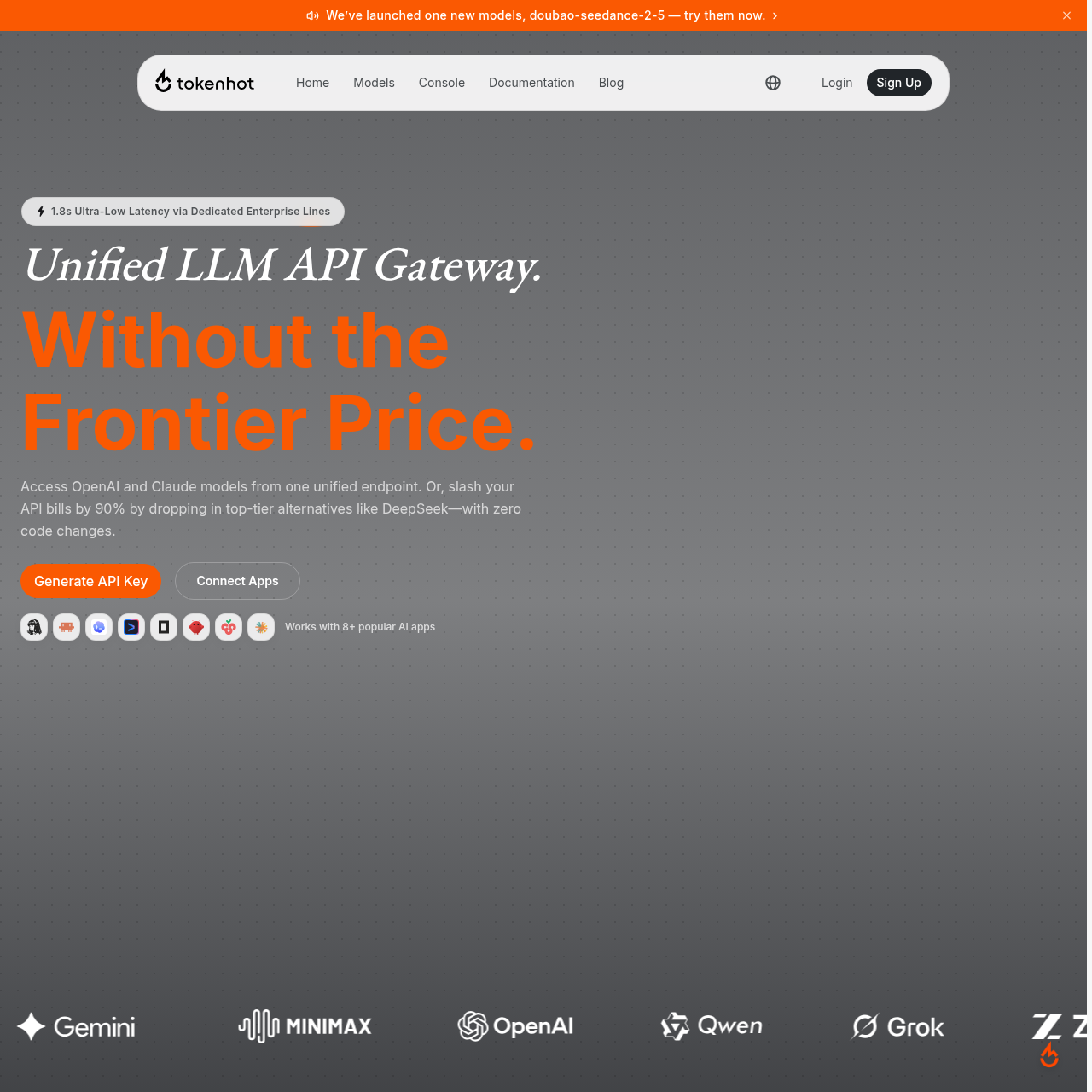 Tokenhot API Gateway | Unified LLM API for OpenAI, Claude, Gemini