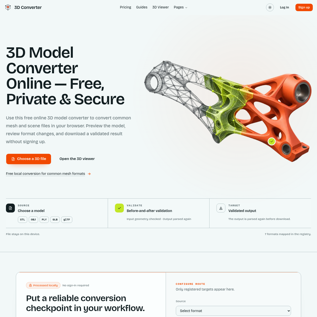 3D Model Converter Online | 3D Converter — Free, Private & Secure