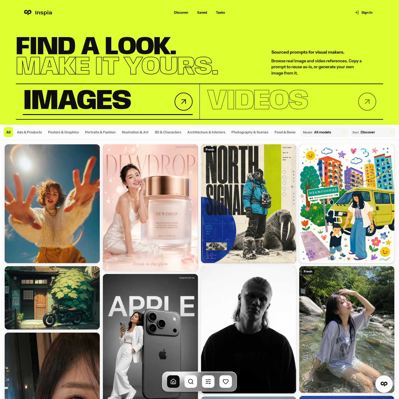 Inspia AI Prompt Library for Images & Videos