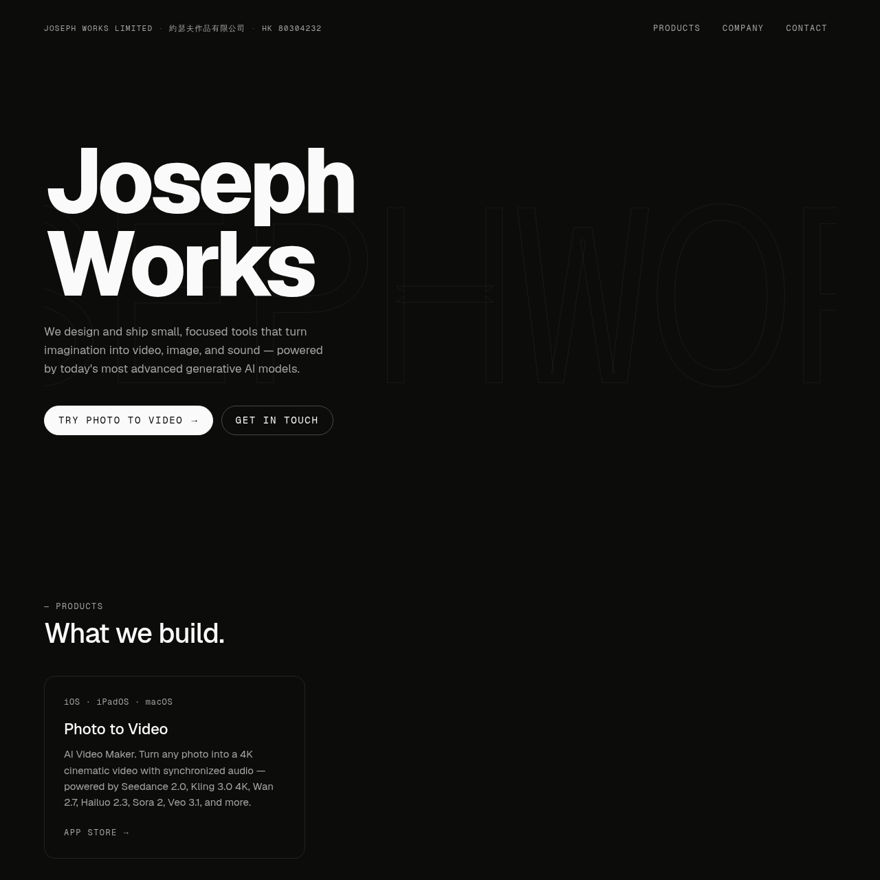 Joseph Works Limited | AI Video Maker & Generative Tools