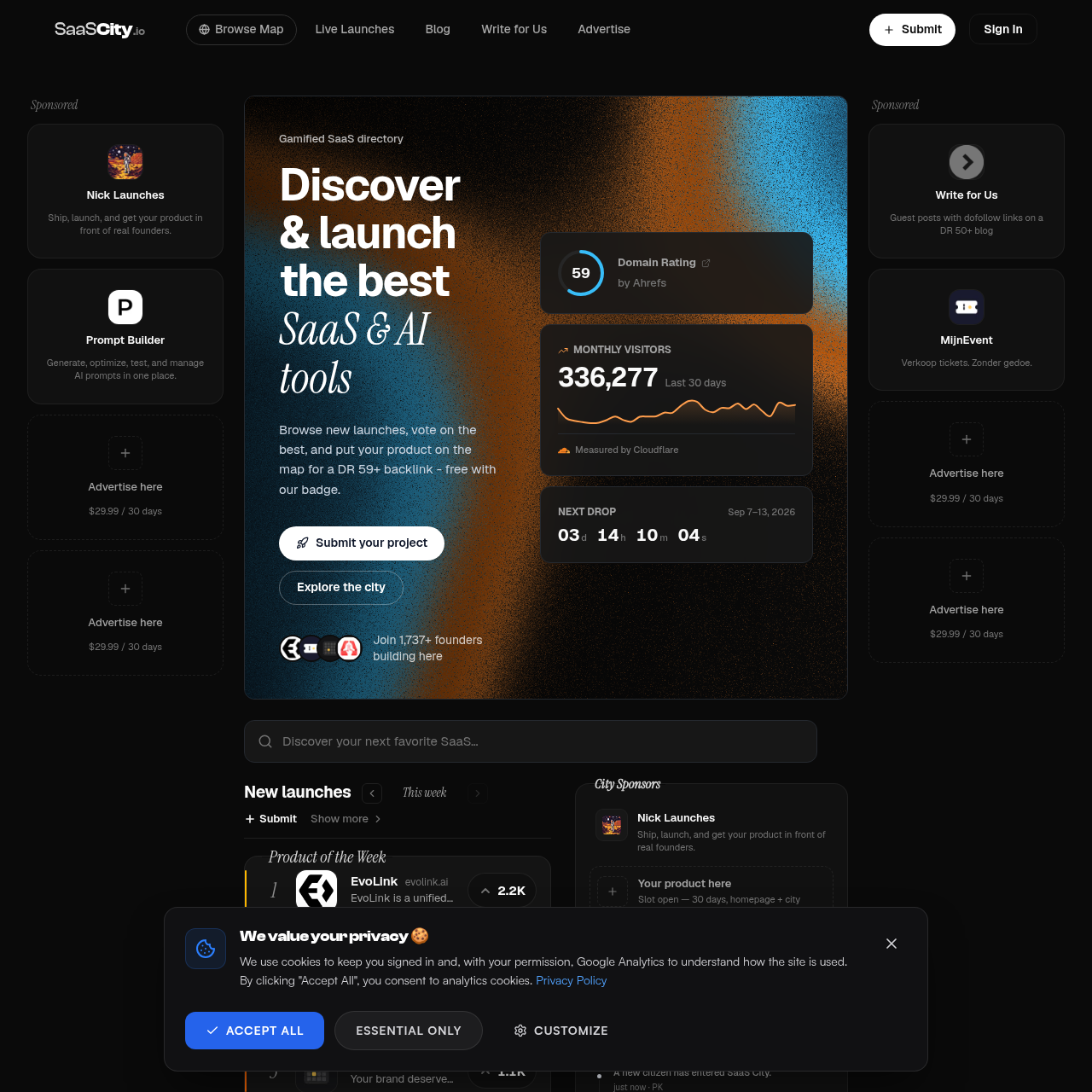 SaaS Directory & AI Launch Map | SaaSCity