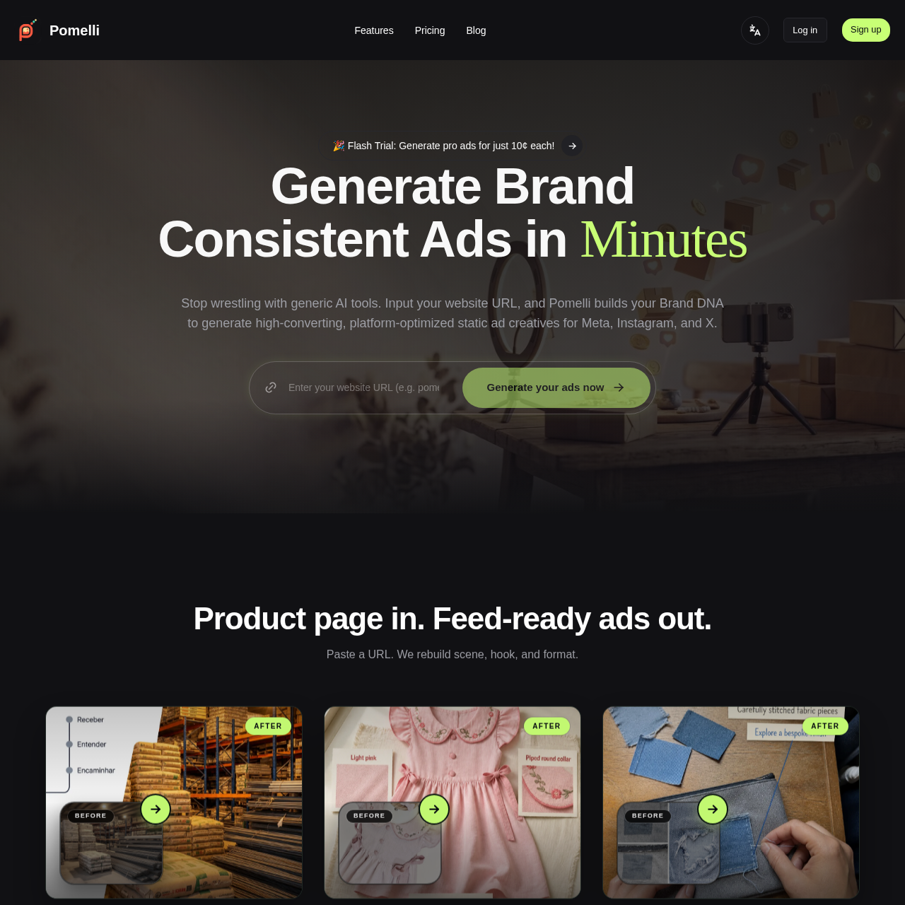AI Brand Ad Creative Generator | Pomelli for Meta, Instagram & X