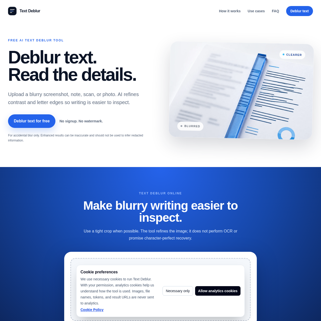 Text Deblur | Free AI Blur Text Enhancer Online