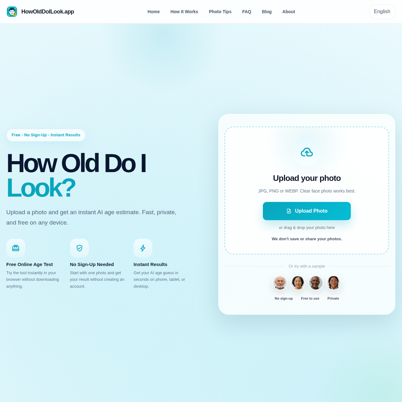 Free AI Age Detector | HowOldDoILook.app