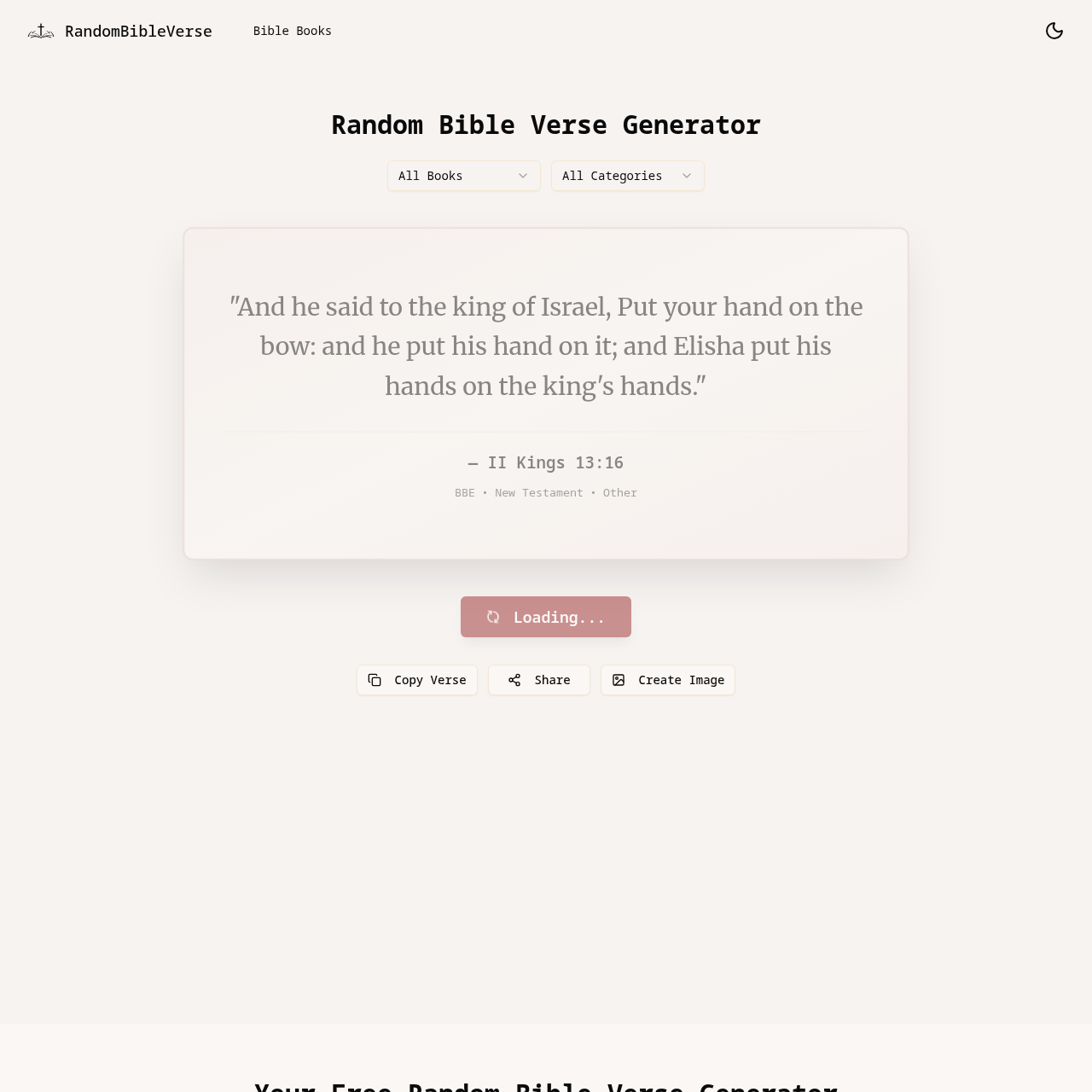 RandomBibleVerse | Free Random Bible Verse Generator