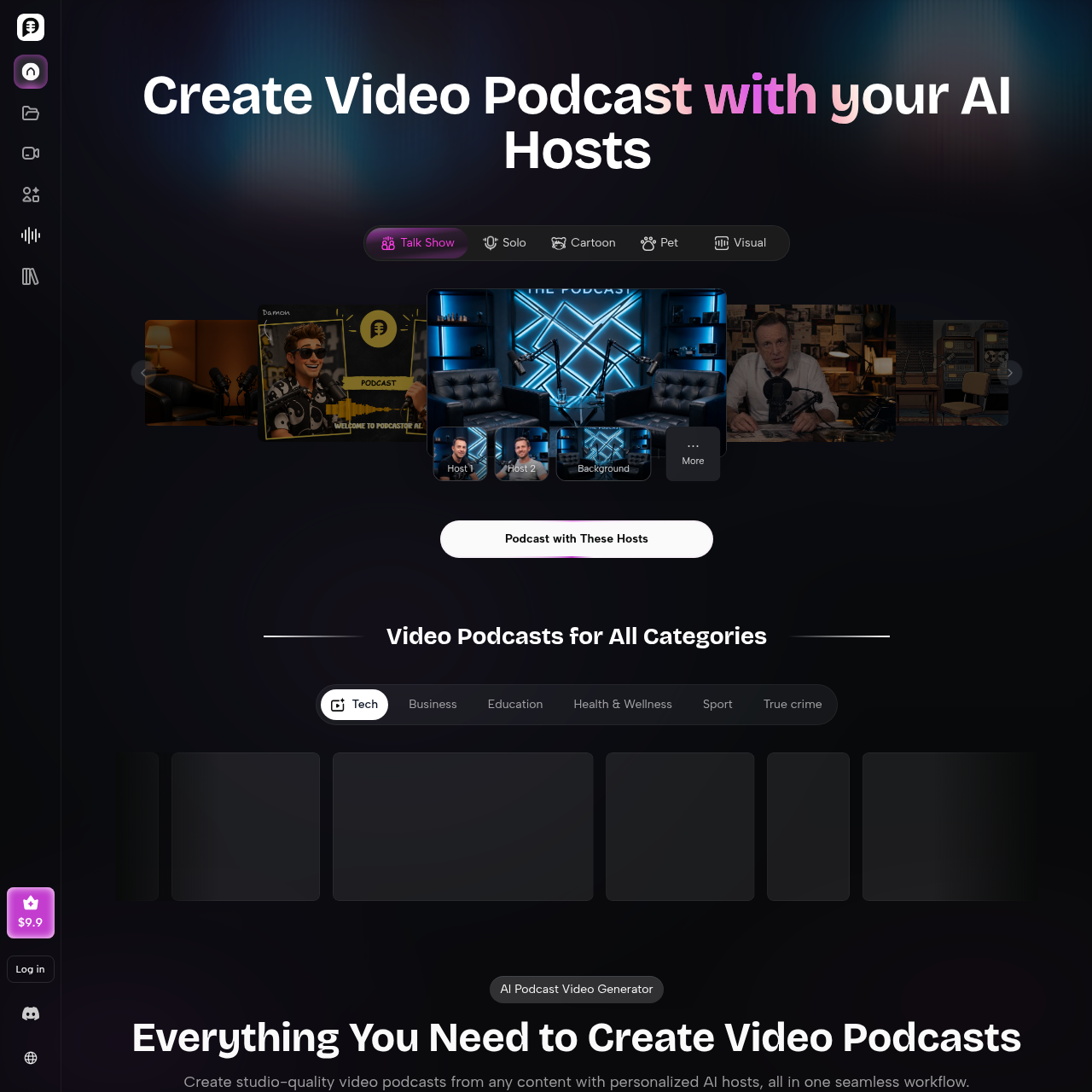 AI Video Podcast Generator | PodcastorAI Studio