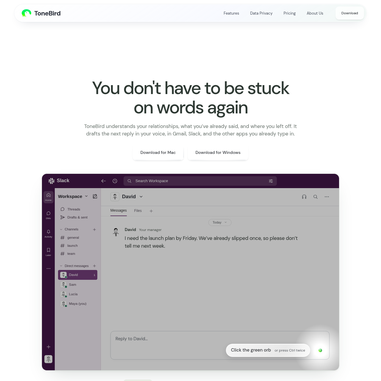 ToneBird AI Reply Assistant | Context-Aware Email & Chat Replies