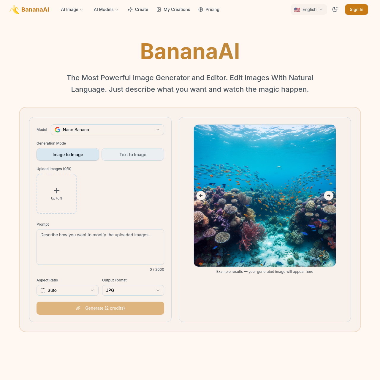 BananaAI Nano Banana Image Generator & Editor | Natural Language AI