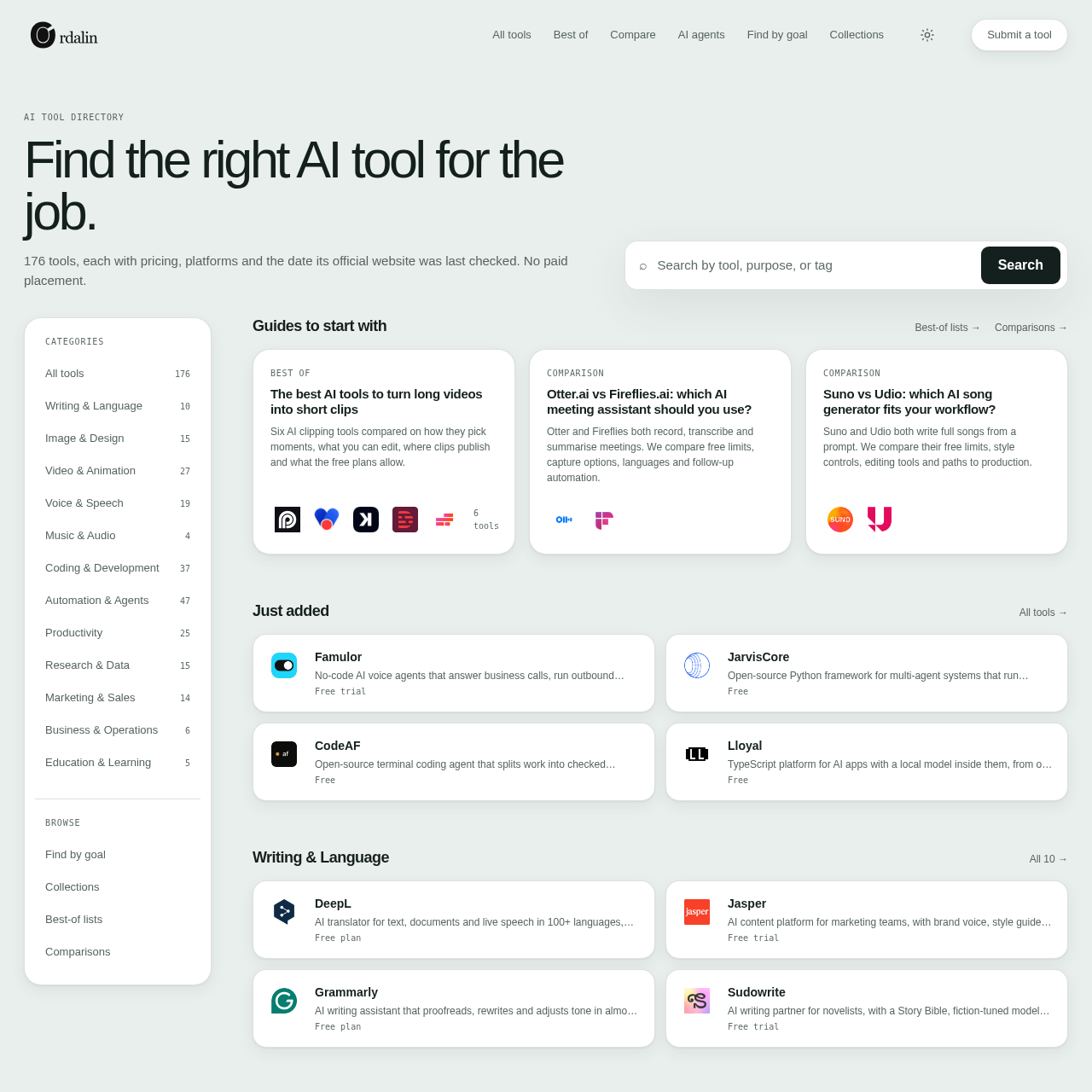 Ordalin AI Tools Directory | Find the Right Tool for the Job