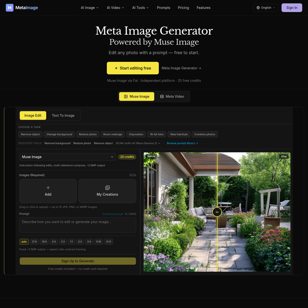 Muse Image Editor & Generator Online | Meta Image