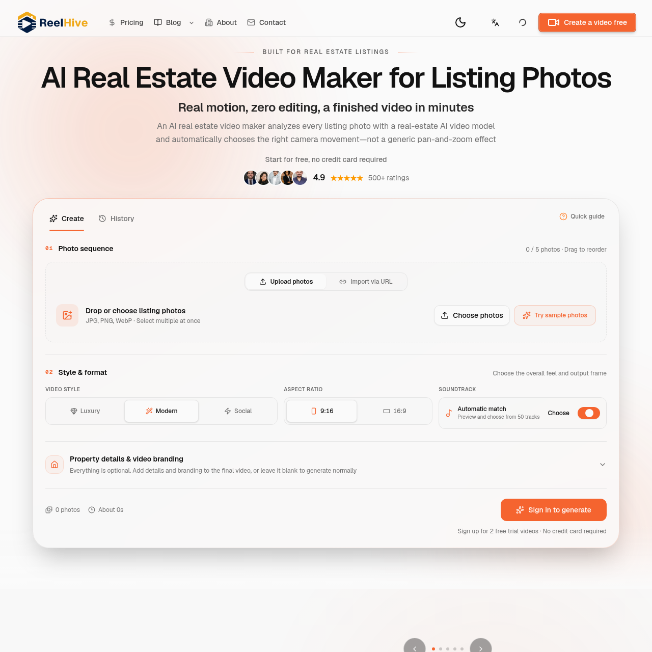 AI Real Estate Listing Video Maker | ReelHive