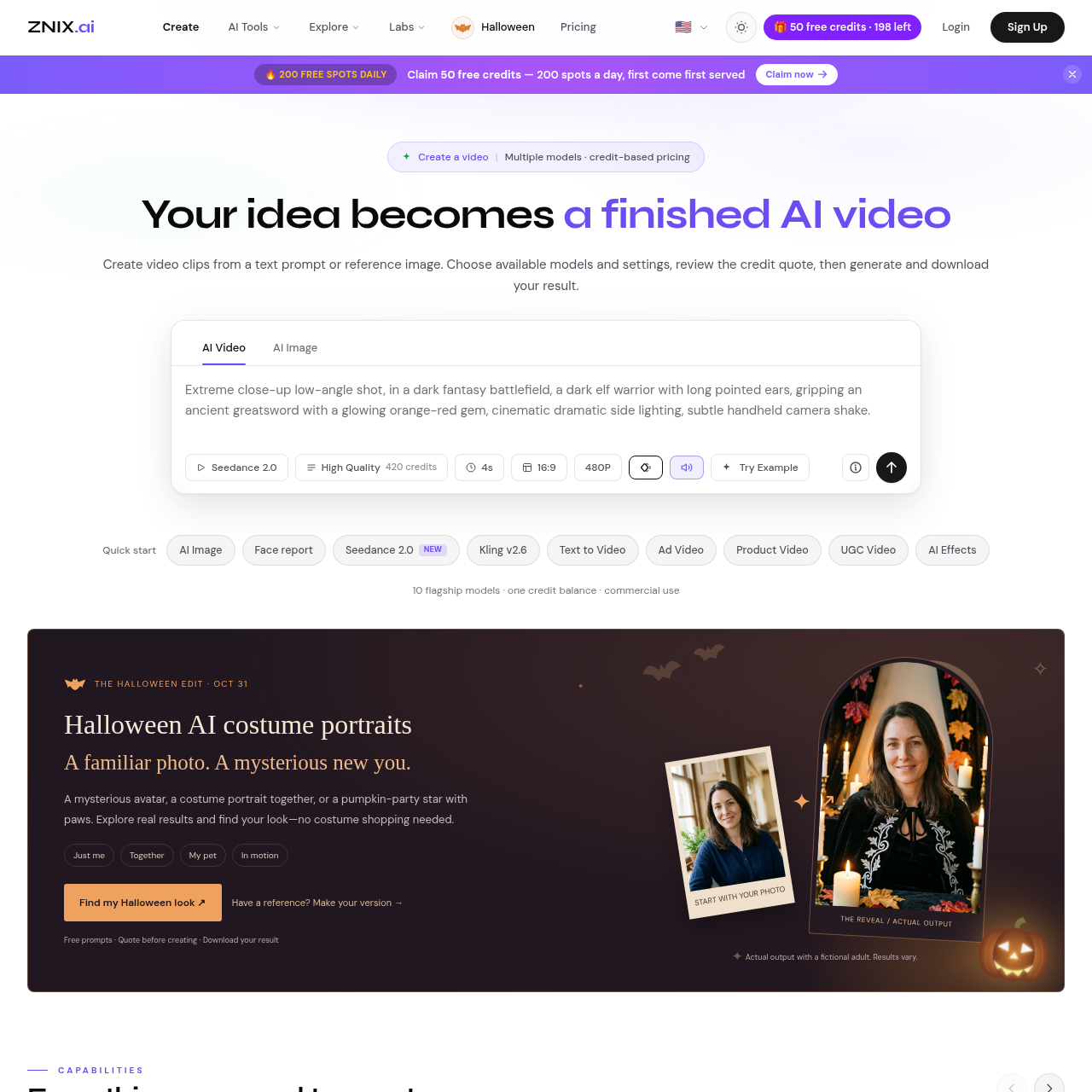 AI Video Generator & Image Studio | ZNIX.ai