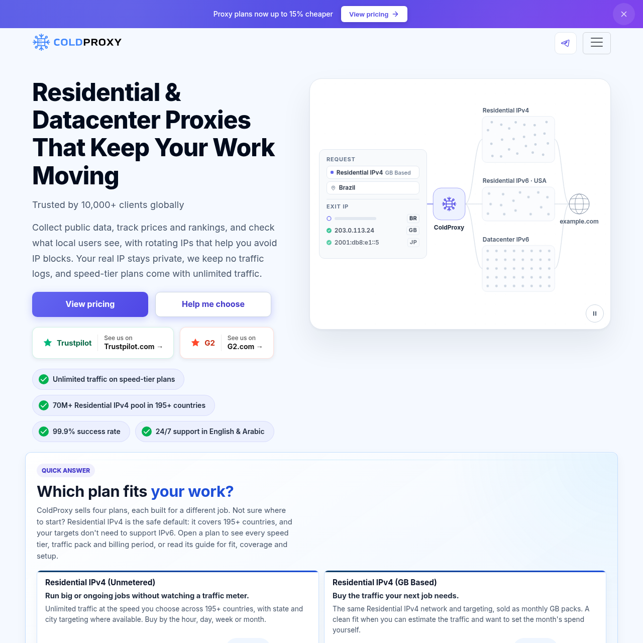 Business Residential & Datacenter Proxies | ColdProxy