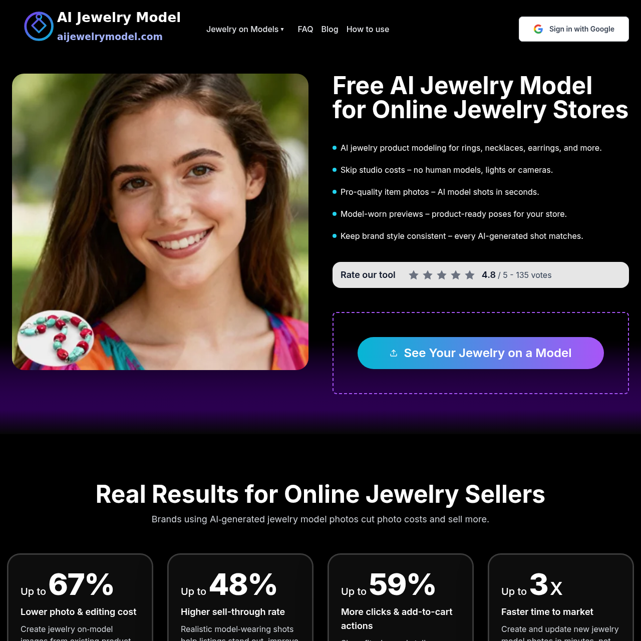 AI Jewelry Model for Jewelry Stores | Free Trial