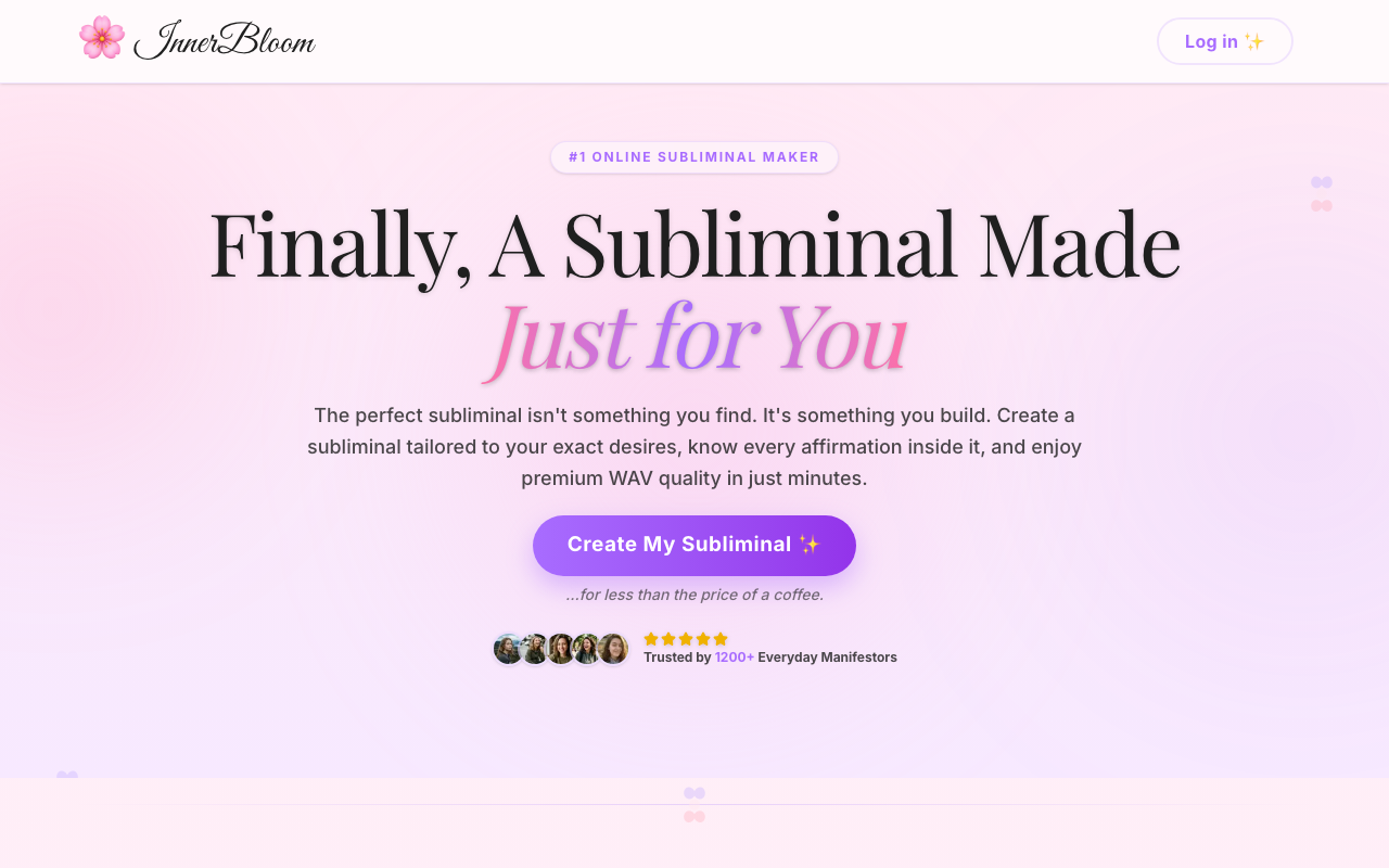 InnerBloom AI | Custom Subliminal Maker Online